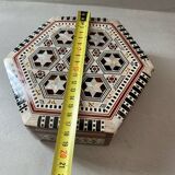 Vintage mother-of-pearl and wood jewelry box