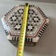 Vintage mother-of-pearl and wood jewelry box