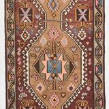 4x13 Kilim Long Wide Brown Handmade Turkish Kilim Runner Rug, 131x404 Cm