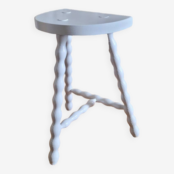 Tabouret tripode bois tourné