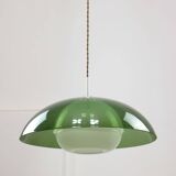 Italian Space Age Green Pendant Lamp in Acrylic Glass, 70s