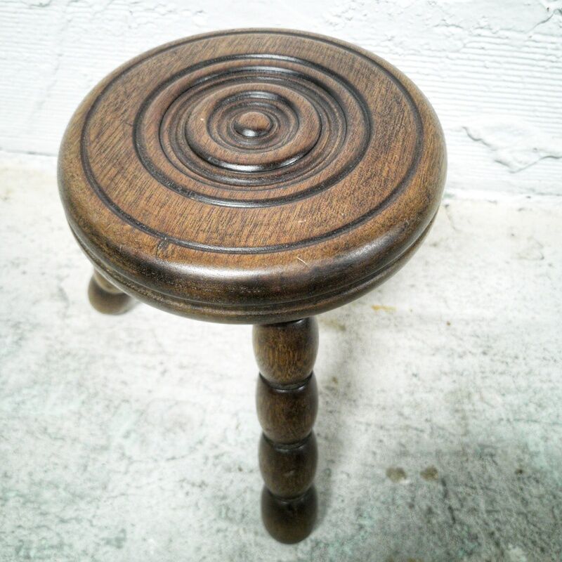Tripod wooden turned stool