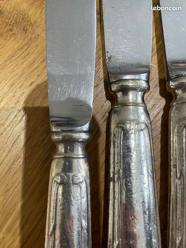 Set of 6 silver-plated knives