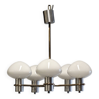 Space age chandelier with 5 lights from the 60s/70s