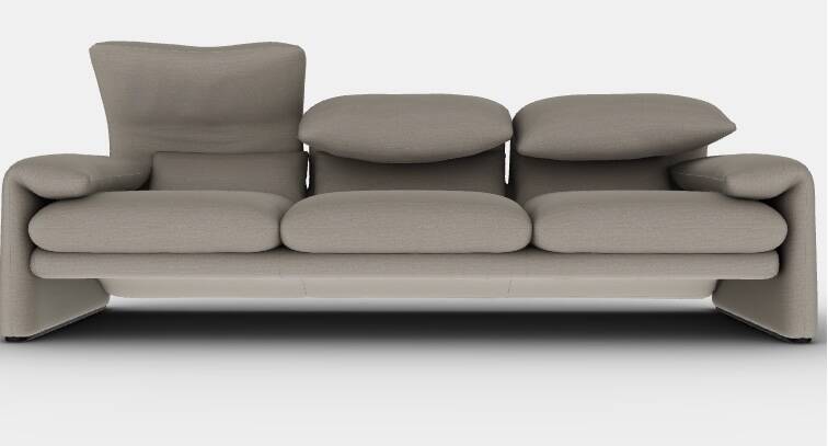 High-end gray sofa Maralunga by Vico Magistretti for Cassina