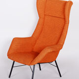 Fauteuils orange tchèques du milieu du siècle, années 1960