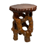 Organic biomorphic wabi sabi brutalist side table or stool