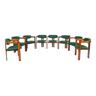Set of 8 Pamplona chairs by Augusto Savini for Pozzi, Italy, 1960s.