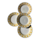 4 flat plates digoin model lily golden yellow