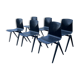 Set of 6 chairs Galvanitas S22 ebony 60s Netherlands