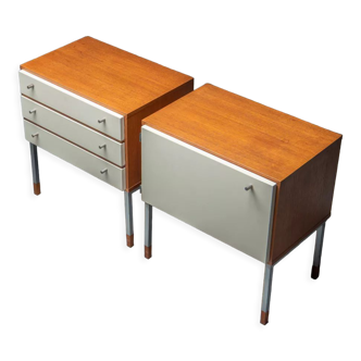 Pair of teak bedside tables 1970s Netherlands