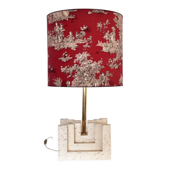 Italian mid-century travertine marble table lamp, 1970s