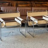 Pair of Wassily armchairs in canvas, Gavina edition, 1964