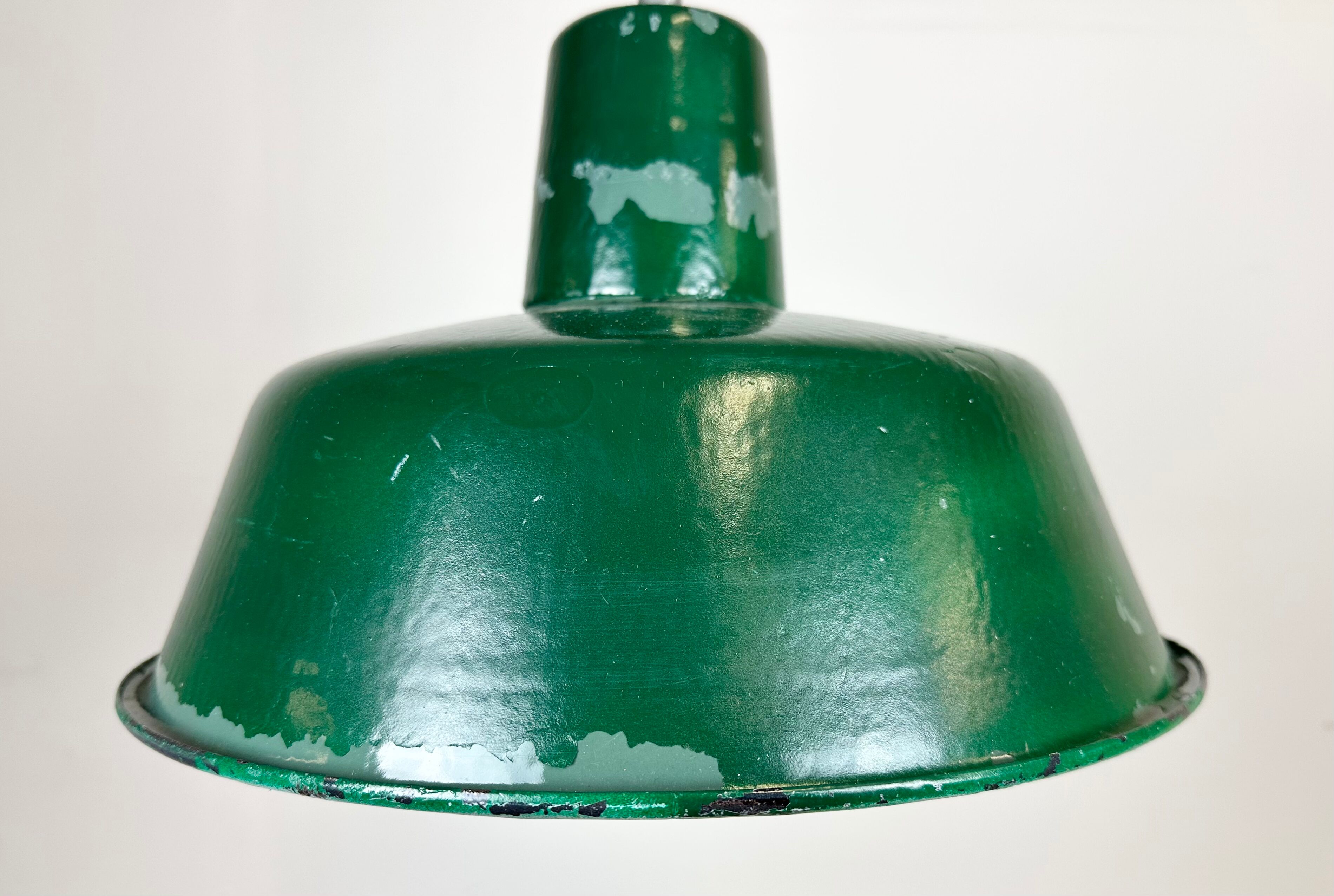 Green Industrial Factory Pendant Lamp, 1960s
