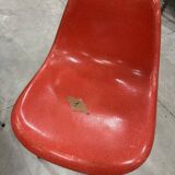 Set of 6 vintage red DSW chairs by Charles and Ray Eames