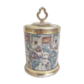 Golden metal world map table cigarette holder