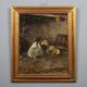 Peinture moderne signée Cesare Laurenti « The Little Girl and the Sheep »