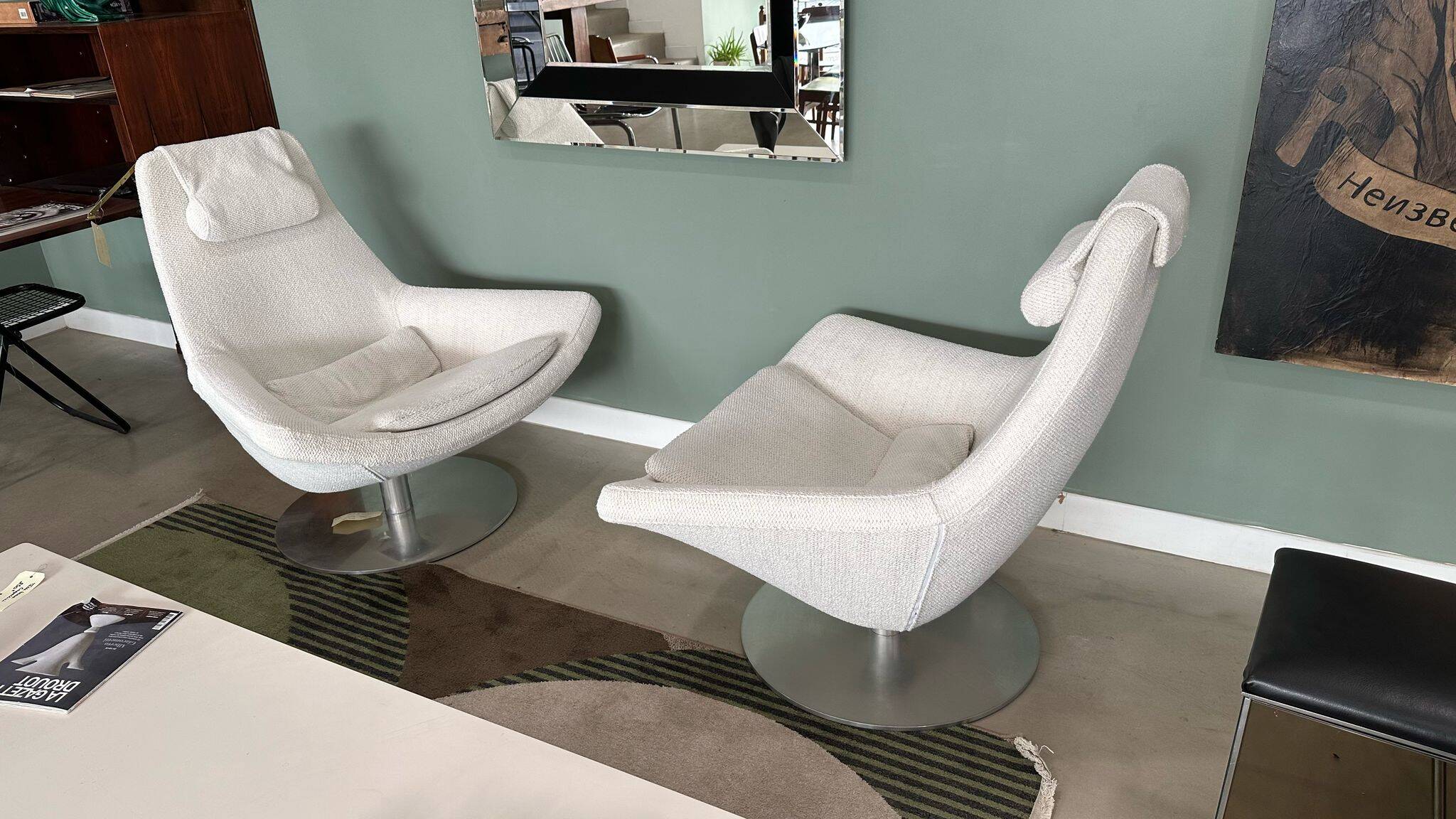 2 B&B Italia armchairs by Jeffrey Bernett