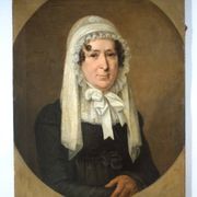 19th Century Portrait of Lady W/A White Bonnet-Oil Painting