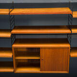Modular Teak Wall Shelf by Nils Strinning for String, 1960s, Set of 29