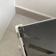 70s aluminum and glass side table