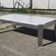 Vintage chrome metal coffee table and white marble top - 70s