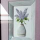Composition of a watercolor bouquet of lilacs in a handmade clay pot