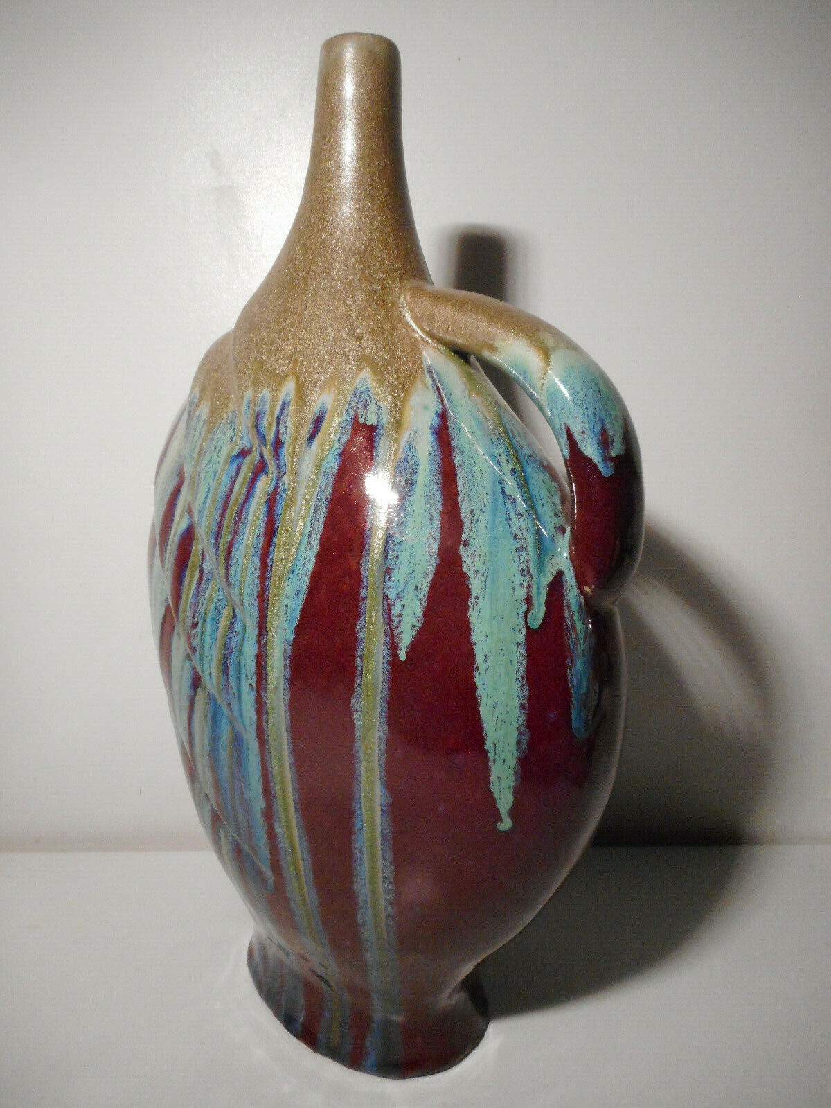 Vase soliflore in glazed ceramic earthenware vintage contemporary art 20th century