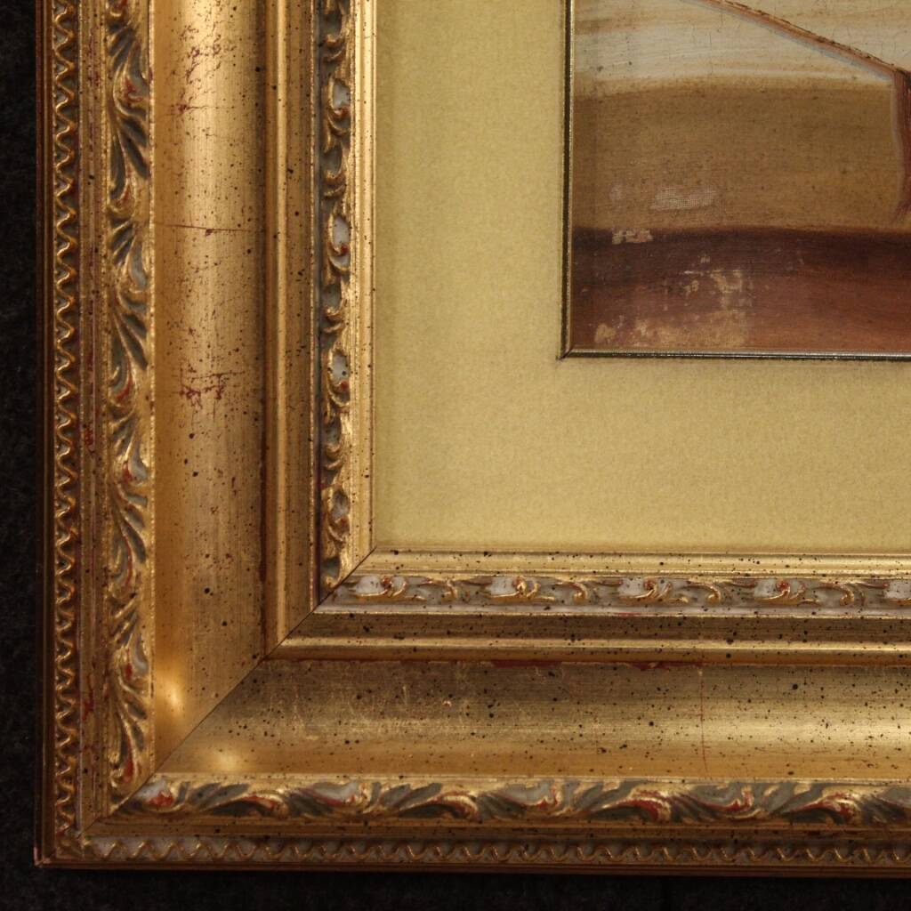 Signed painting still life with flowers and fruit from the 20th century