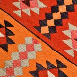 3x11 Orange Tribal Kilim Runner Rug 93x330Cm