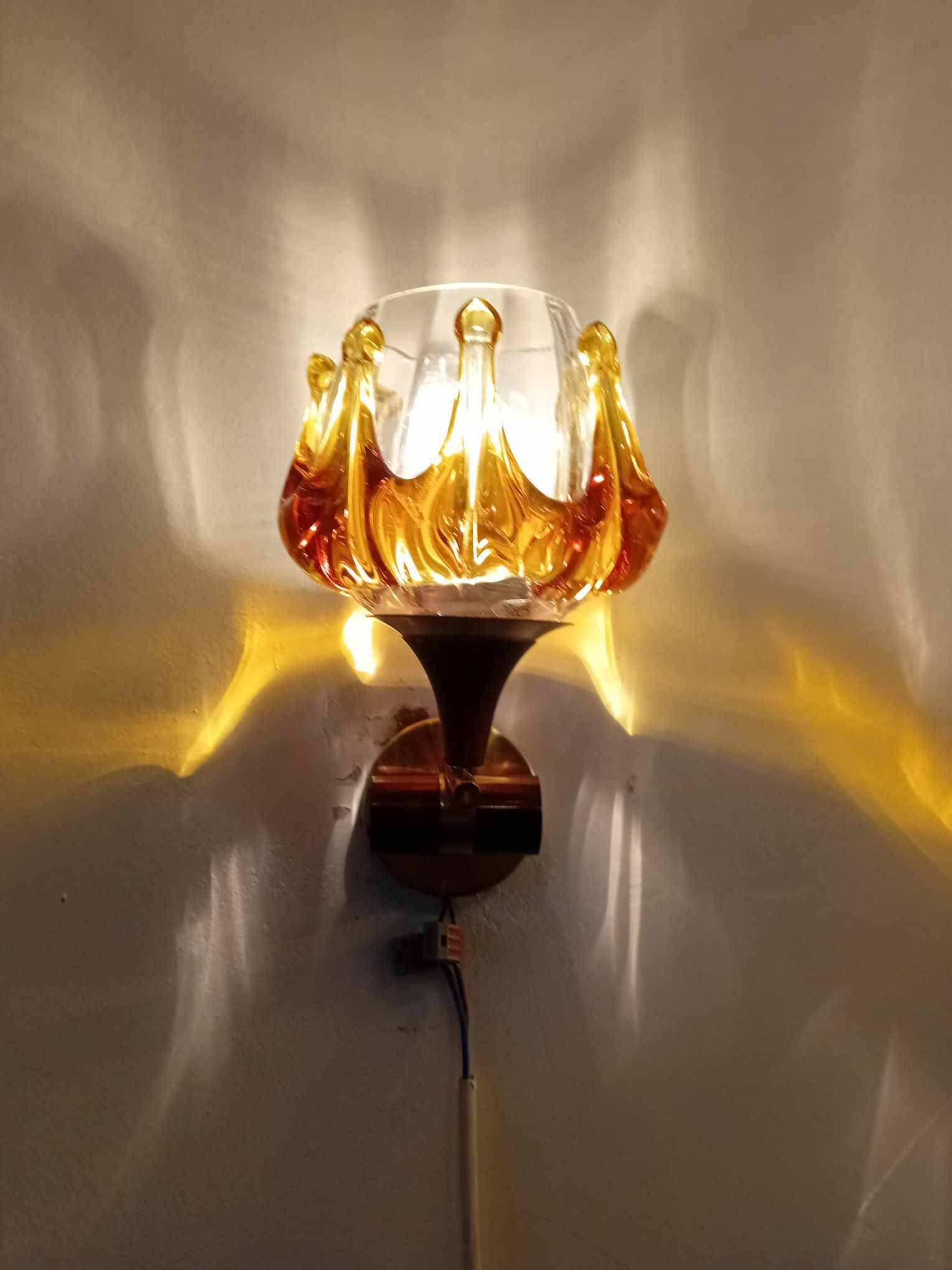 Pair of 70s oberglass wall lights vienna austria