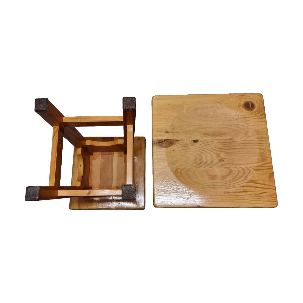Dutch pine wood Stools, 1990s, Vintage