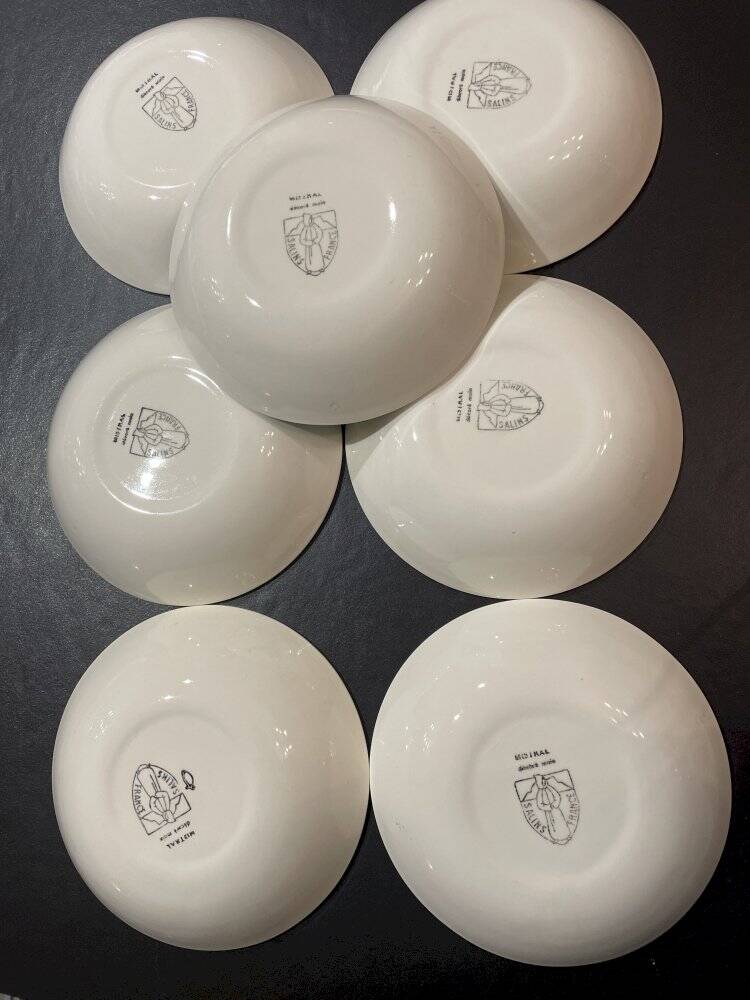 Set of 7 Salins soup plates, Mistral green model