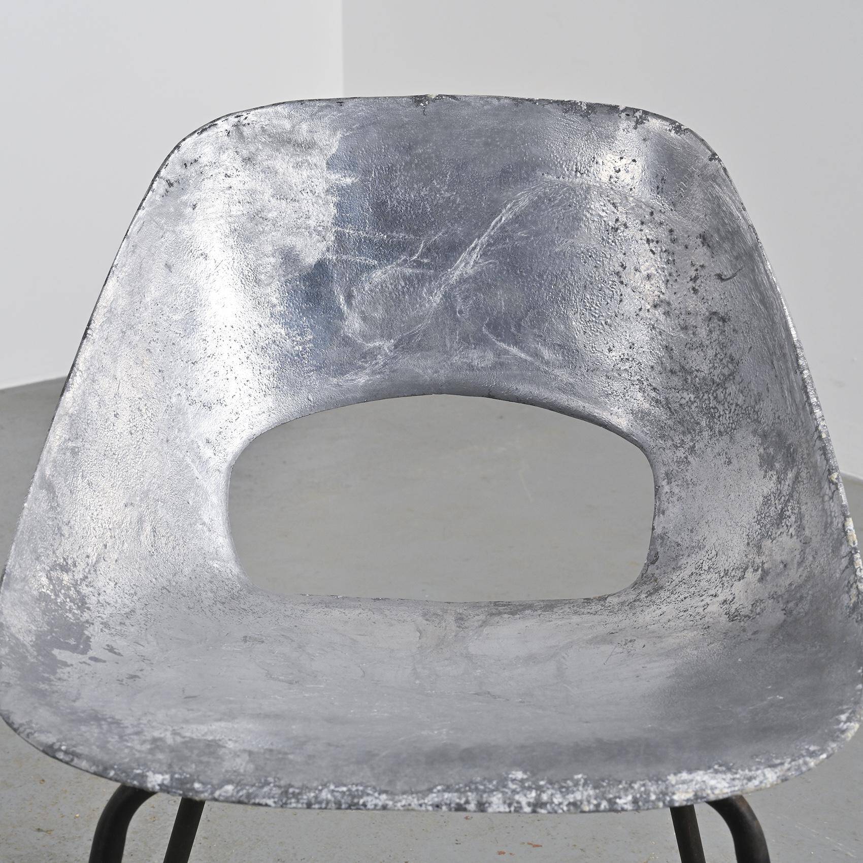 Cast aluminum chair by Pierre Guariche, Steiner edition, circa 1953