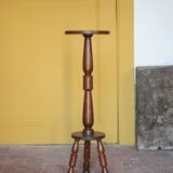 vintage wooden pedestal, Art Deco pedestal, column wood