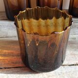 Series of 6 amber glasses