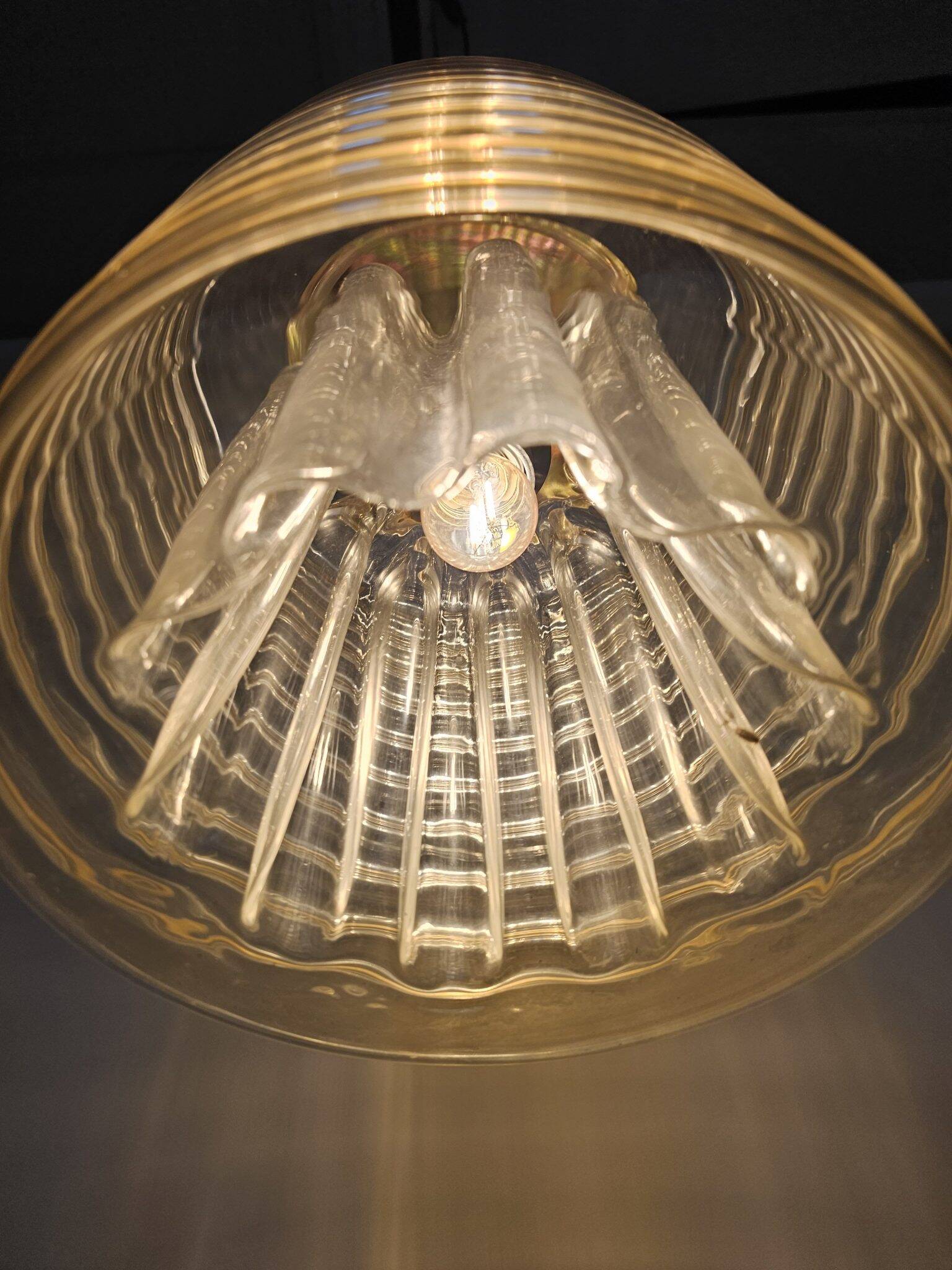 Pendant glass lamp by Peill & Putzler 1970s