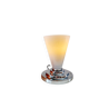 Lampe de table avec abat-jour en verre et pied chromé, probablement Massive