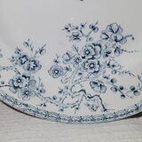 Set of 6 flat plates from the Gien earthenware factory, Fleurette model, iron earth
