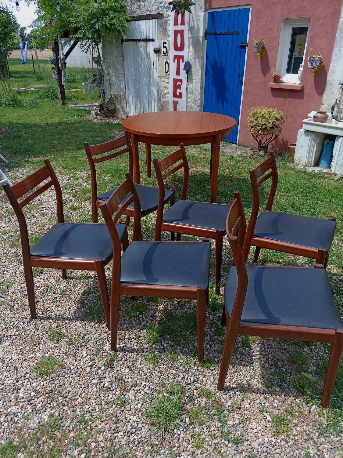 Vintage teak table and chairs