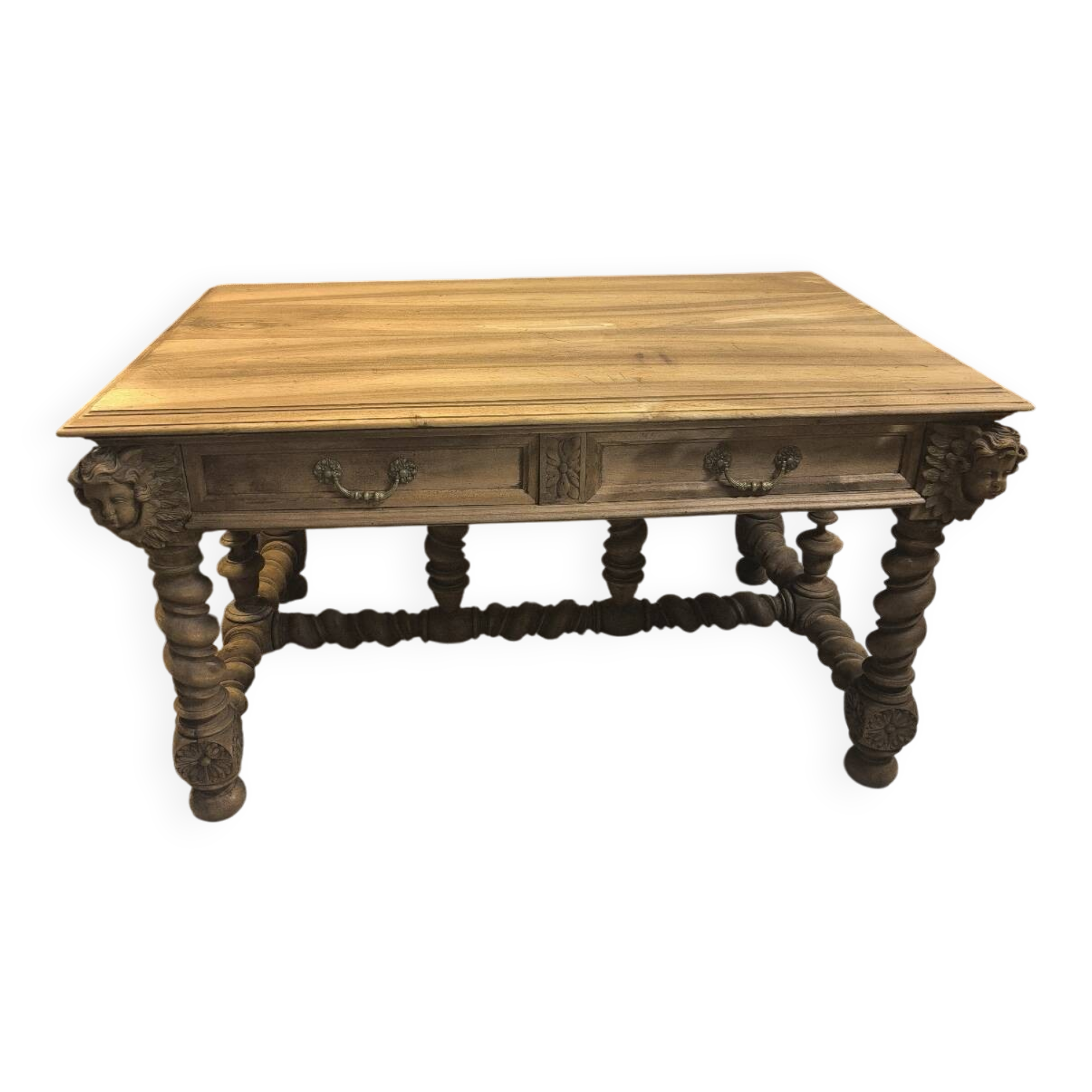 19th century desk in natural solid walnut.