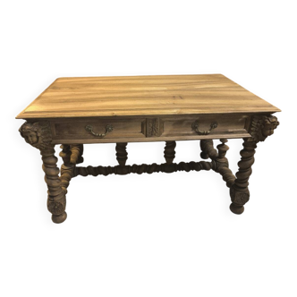 19th century desk in natural solid walnut.