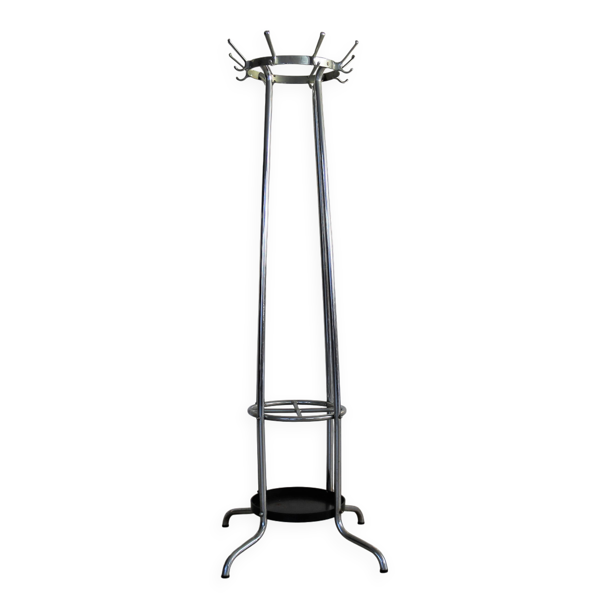 vintage standing coat rack | 70s | chrome