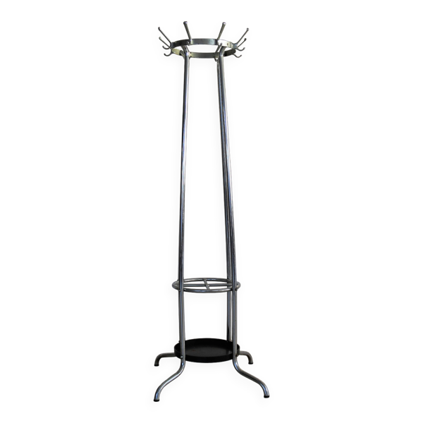 Porte-manteau vintage sur pied Années 70 Chrome
