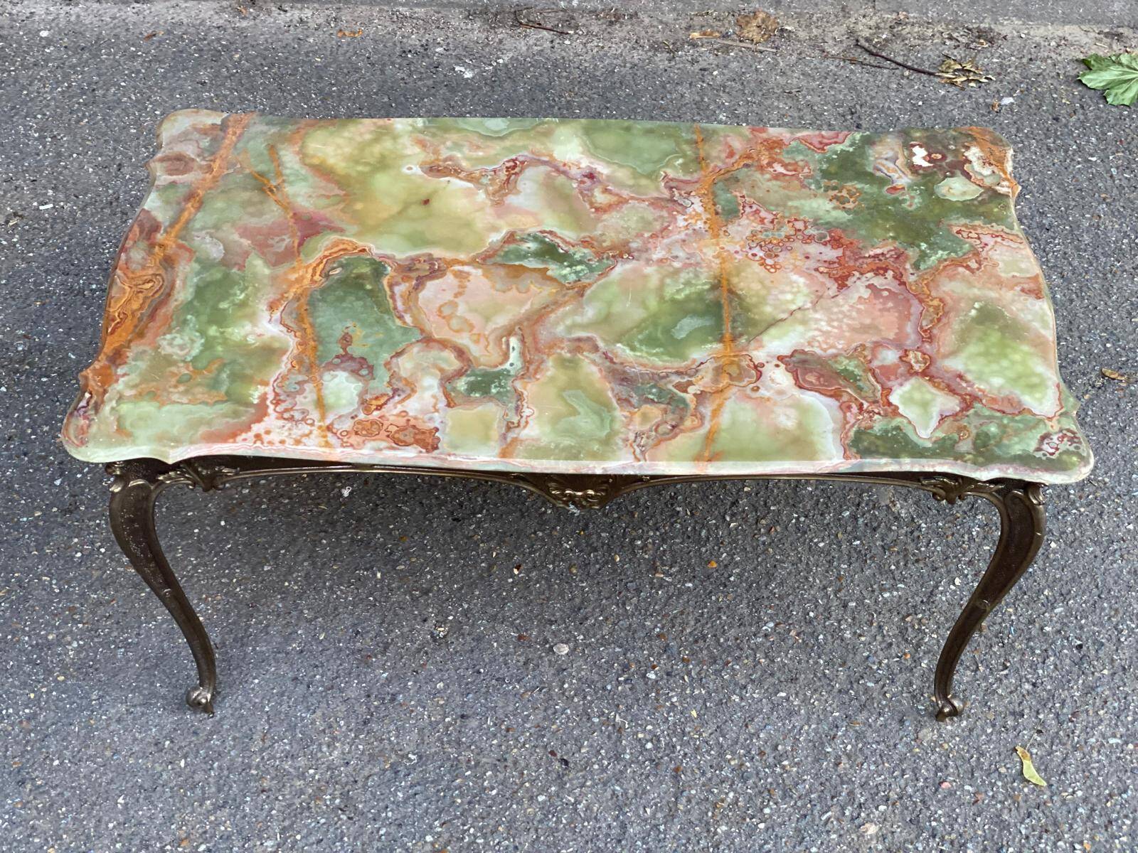 Louis XV gilt bronze and onyx coffee table