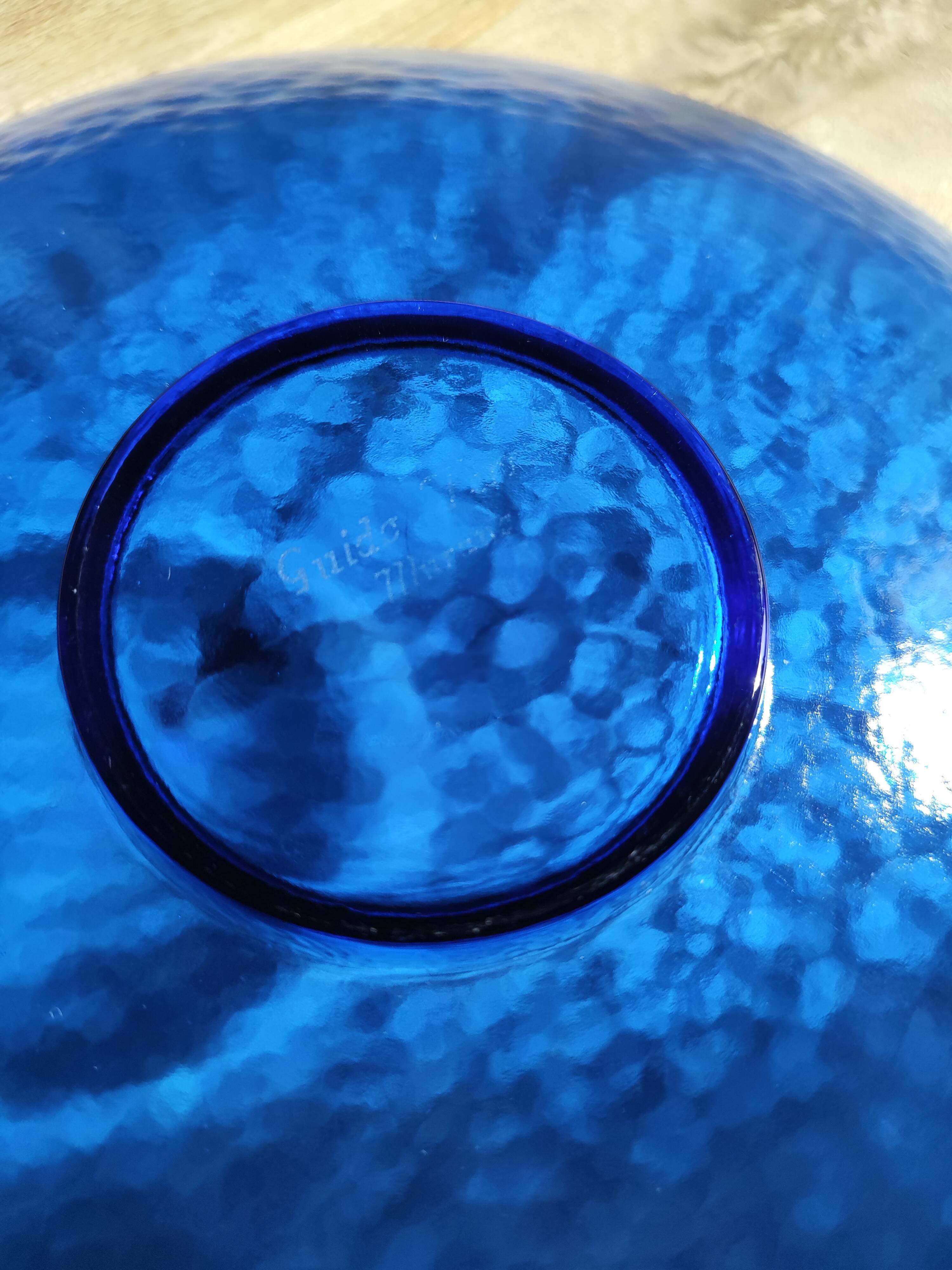 Mid-Century Murano Glass Plate: Cobalt Blue Guido Ferro Centerpiece