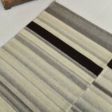 10x13 Kilim Gray, Beige, Black Modern Turkish Kilim Rug, 294x384Cm