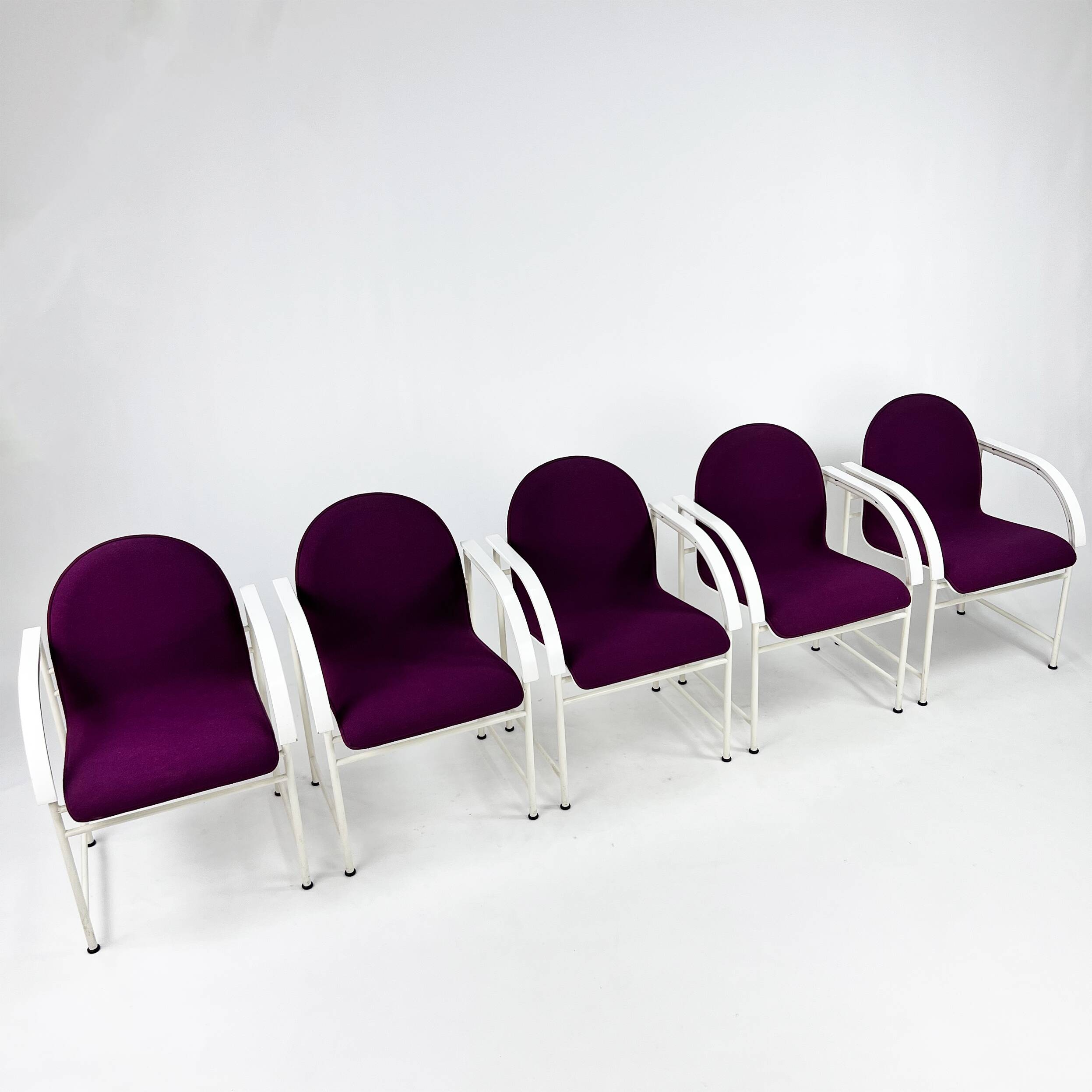 Set of 5 Postmodern Dining Chairs by Arco, 1980s
