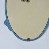 Art Nouveau mirror in blue enamelled cast iron in the style of Hector Guimard.