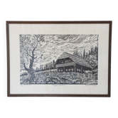 Gravure sur bois de Engelbert Habersberger (1929-2006)